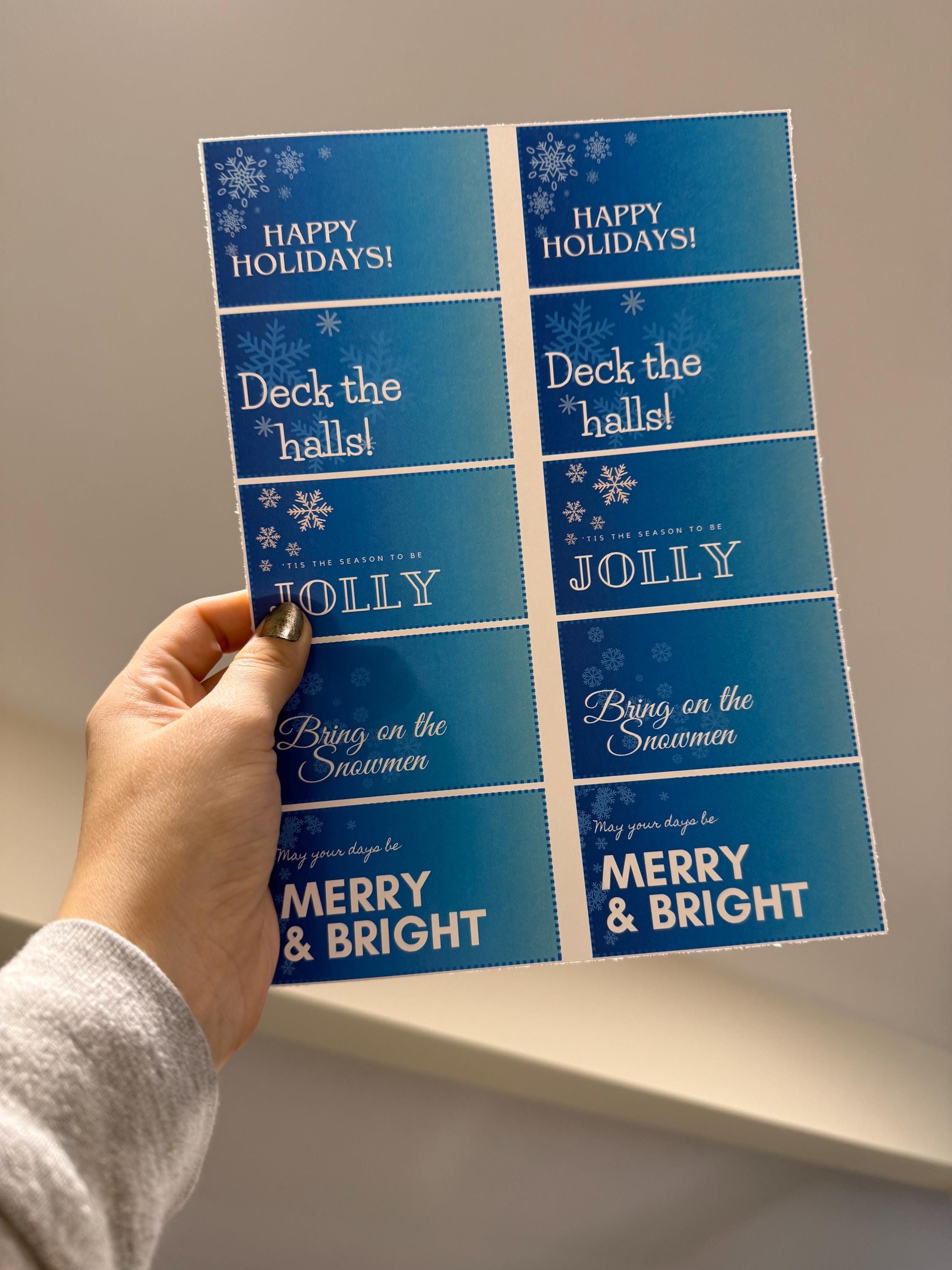 Blue Printable Winter Gift Tags | Digital Download PDF