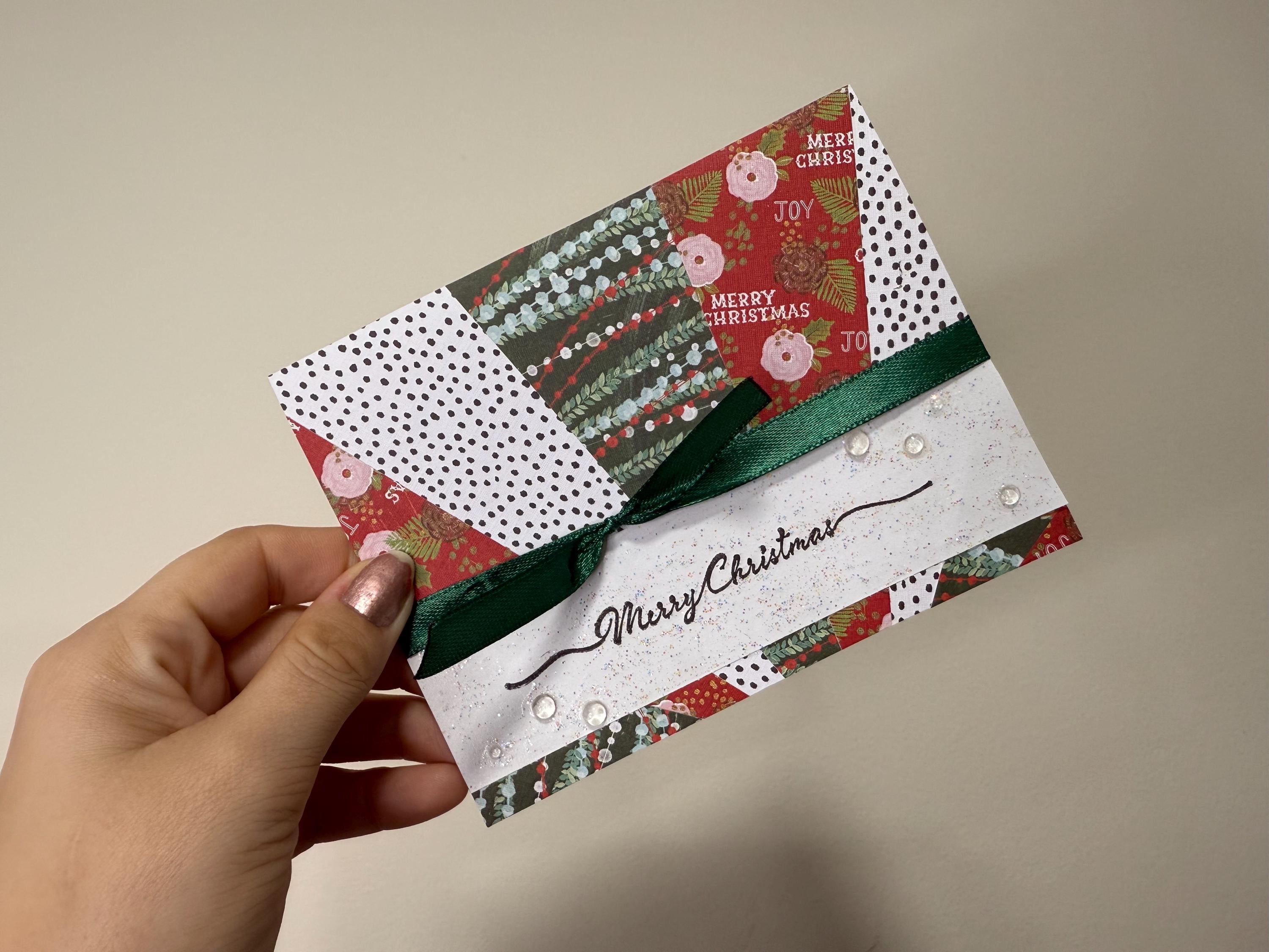 Handmade Merry Christmas Card | Classic Holiday Colors Greeting Card