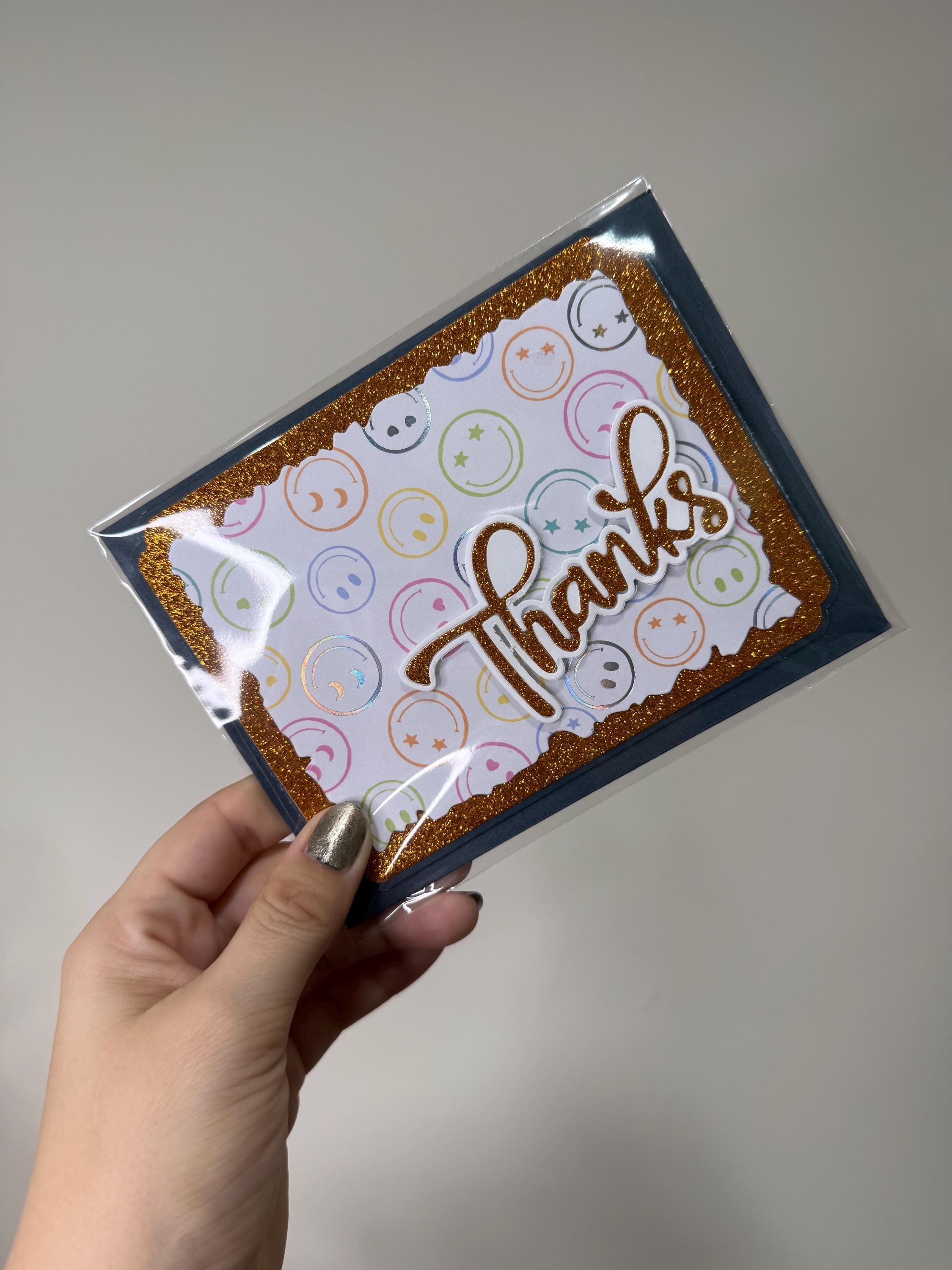 Handmade Glitter Thank You Card – For Him