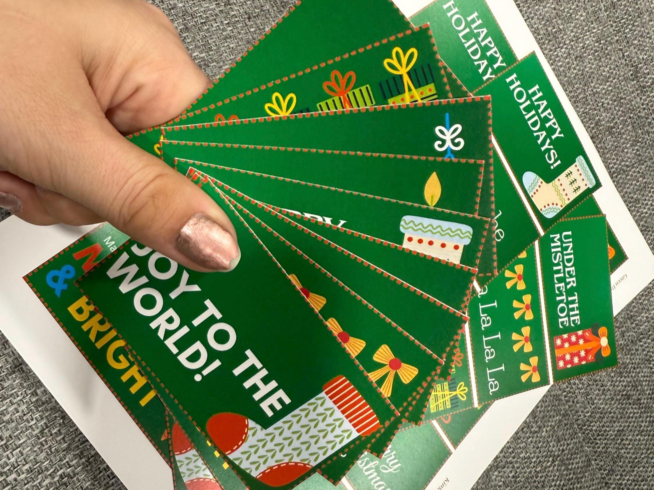 Green Printable Christmas Gift Tags | Digital Download PDF