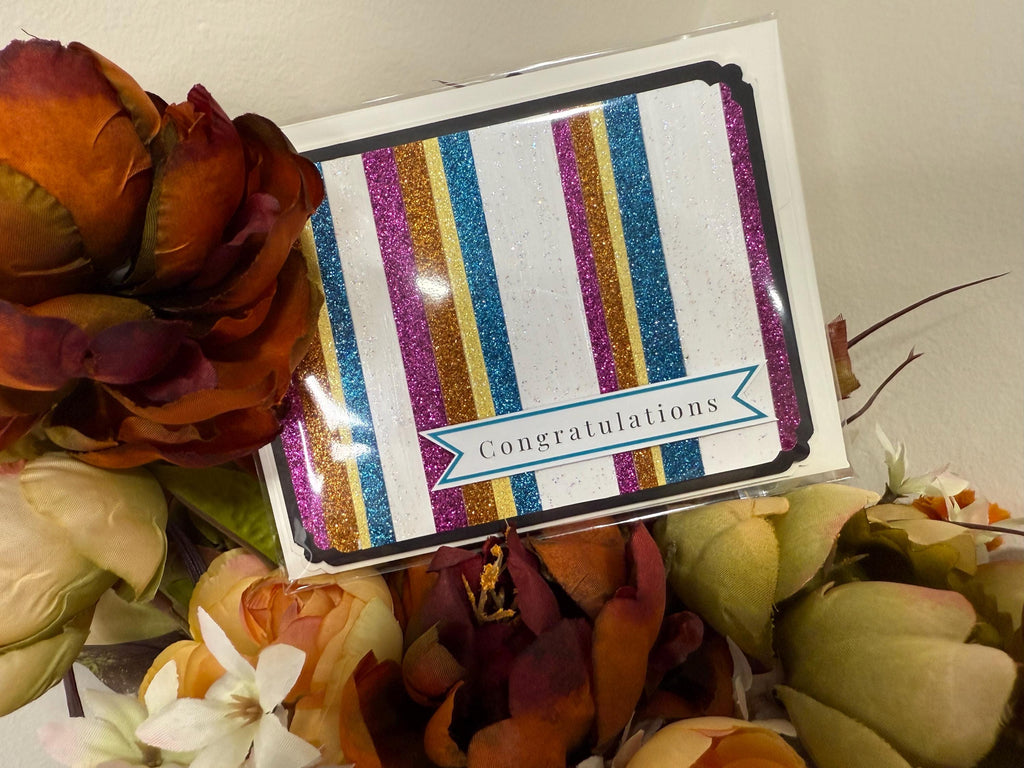 Glitter Congratulations Card | Handmade Sparkly Celebration Card