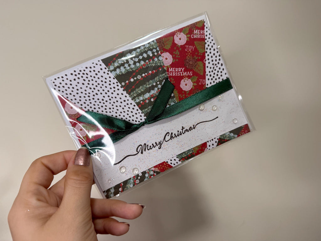 Handmade Merry Christmas Card | Classic Holiday Colors Greeting Card