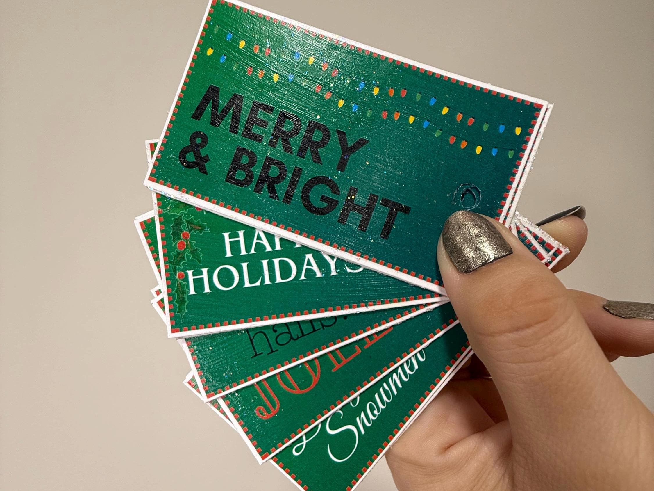Green Christmas Gift Tag 10 Pack | 5 Styles of Handmade Holiday Labels