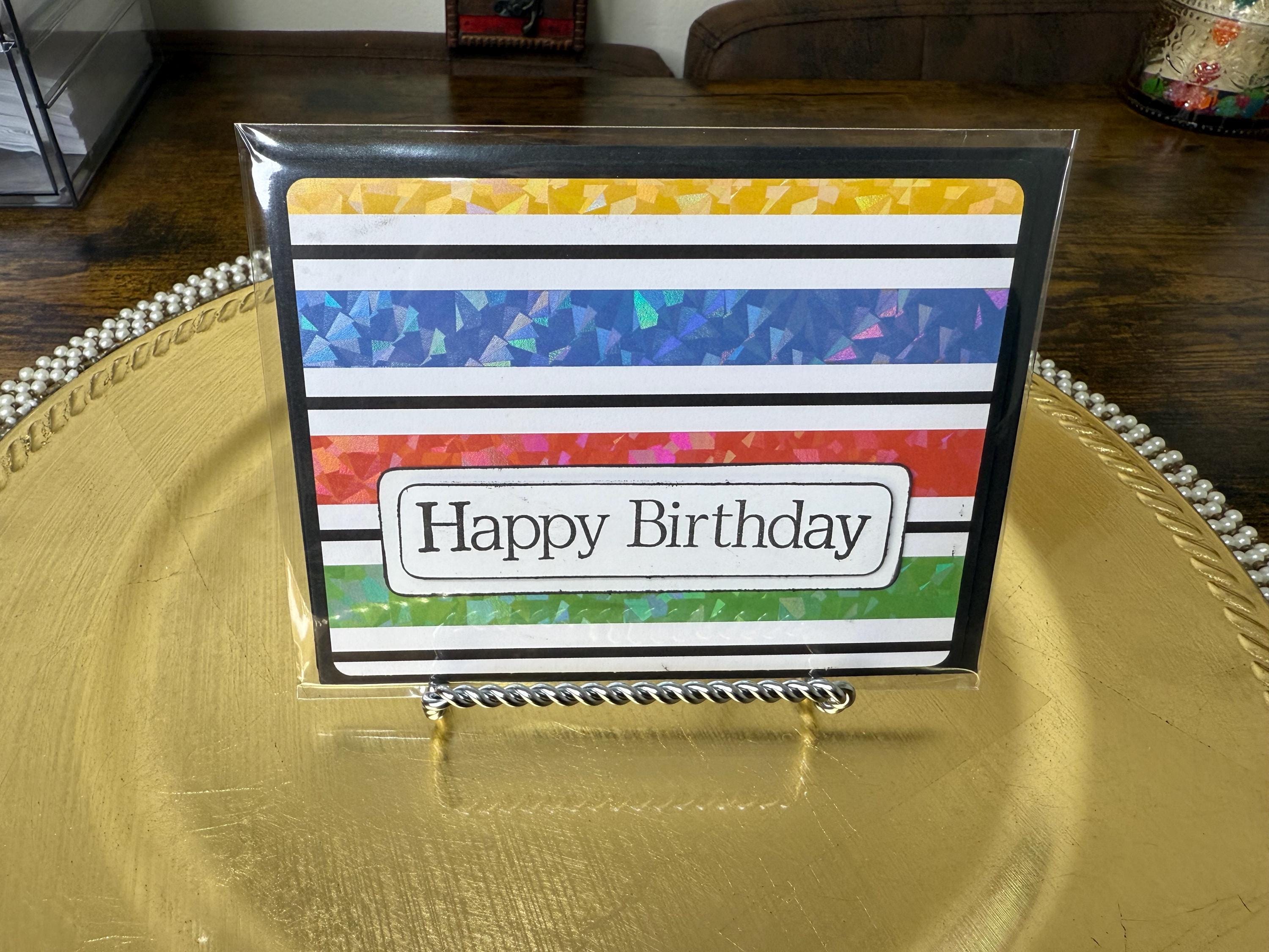Holographic Happy Birthday Card | Handmade for Him Card