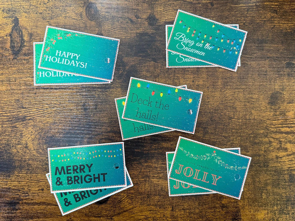 Green Printable Christmas Gift Tags | Digital Download PDF