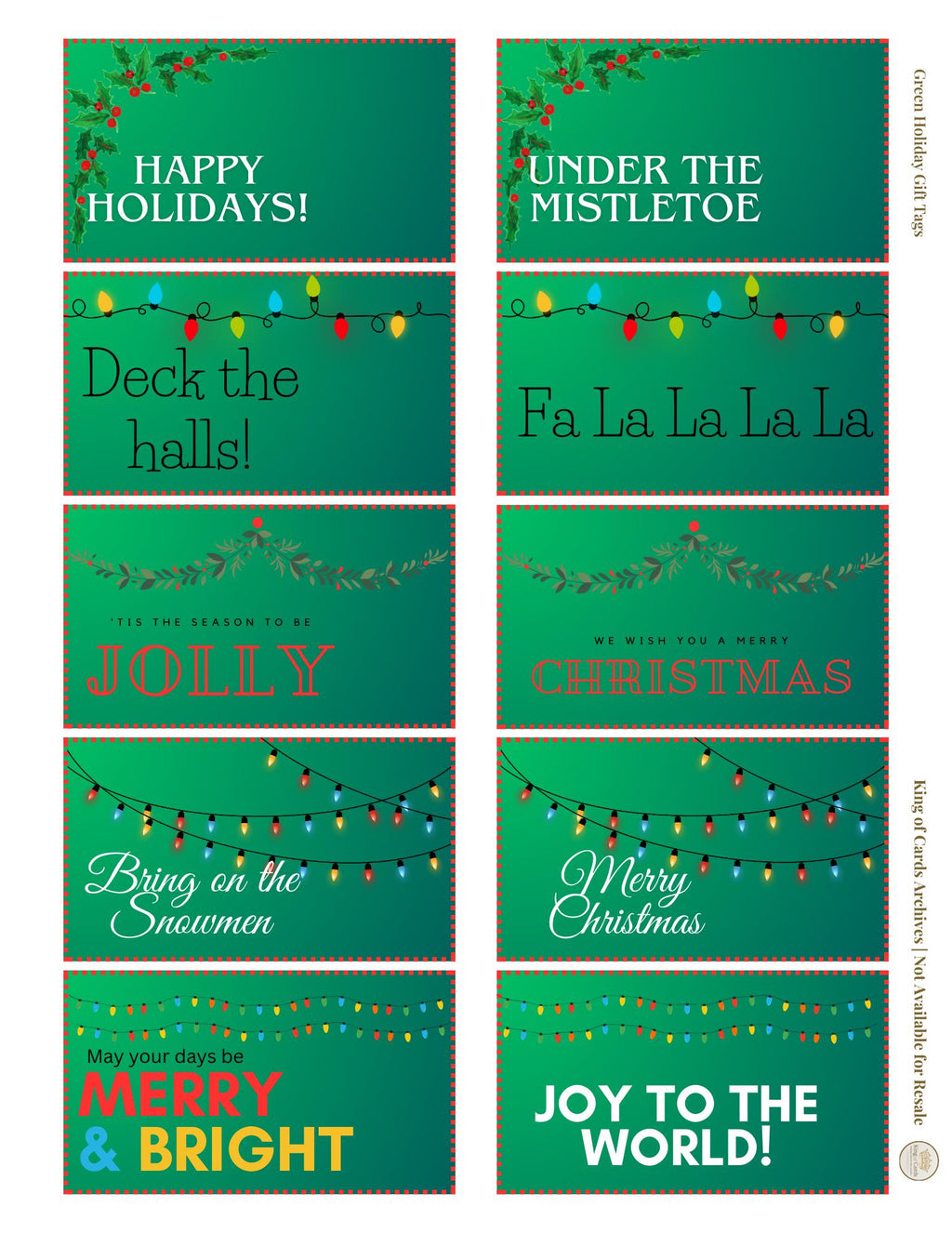 Printable Christmas Gift Tags | Digital Download PDF