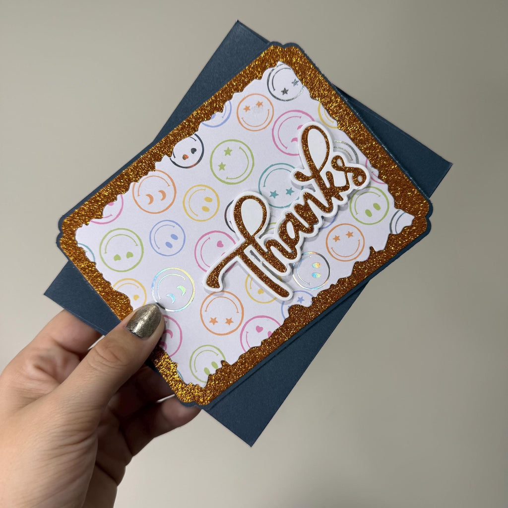 Handmade Glitter Thank You Card – For Him