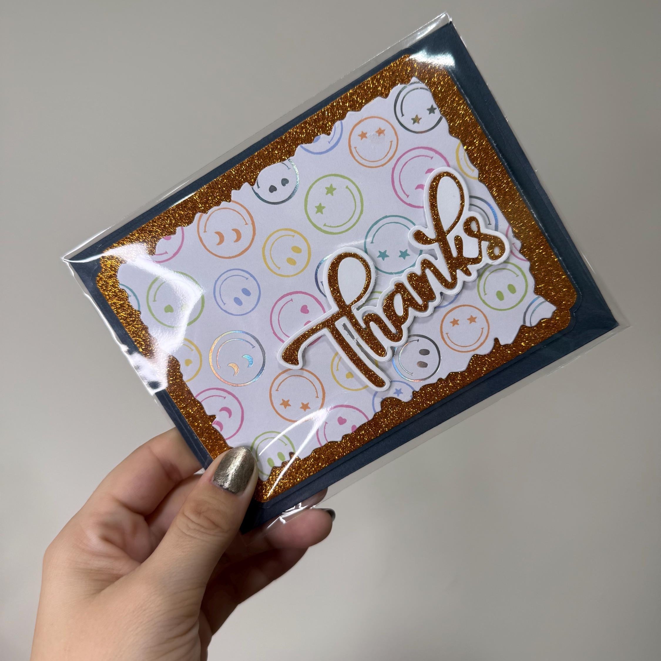 Handmade Glitter Thank You Card – For Him