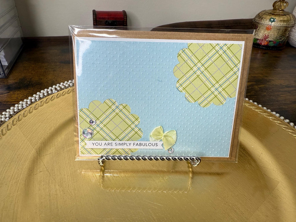Friend Greeting Card | Handmade Plaid Bow Card
