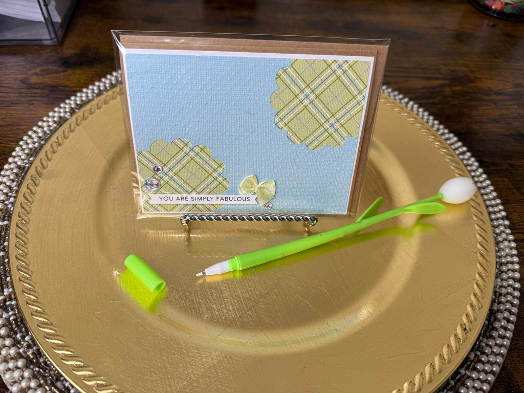 Friend Greeting Card | Handmade Plaid Bow Card