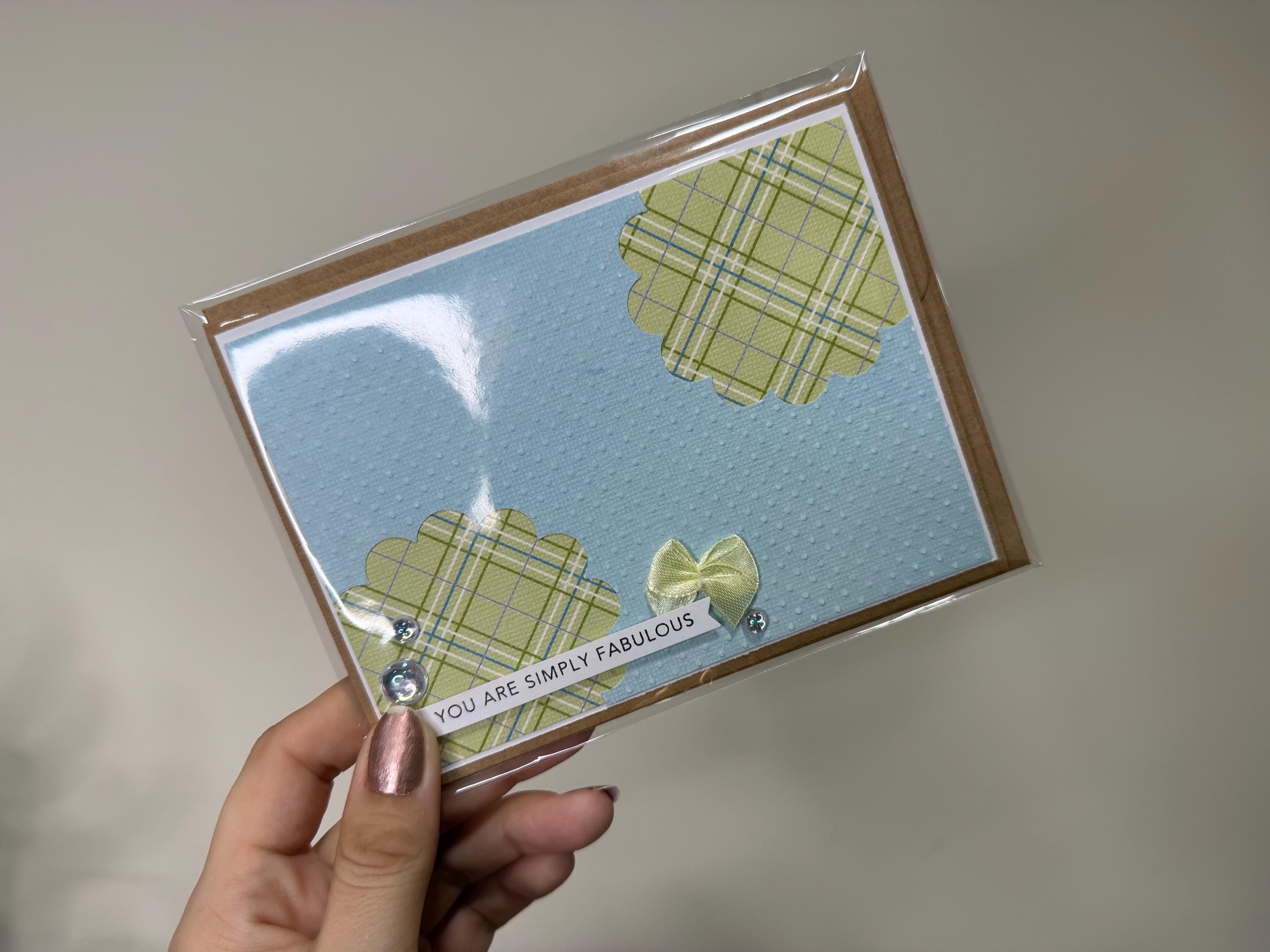 Friend Greeting Card | Handmade Plaid Bow Card