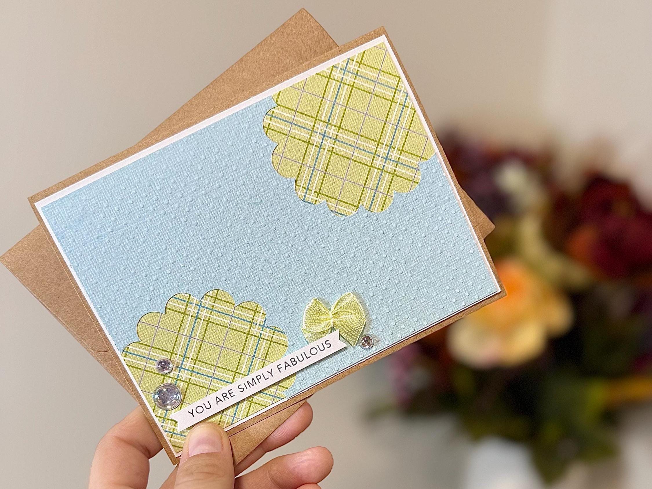 Friend Greeting Card | Handmade Plaid Bow Card