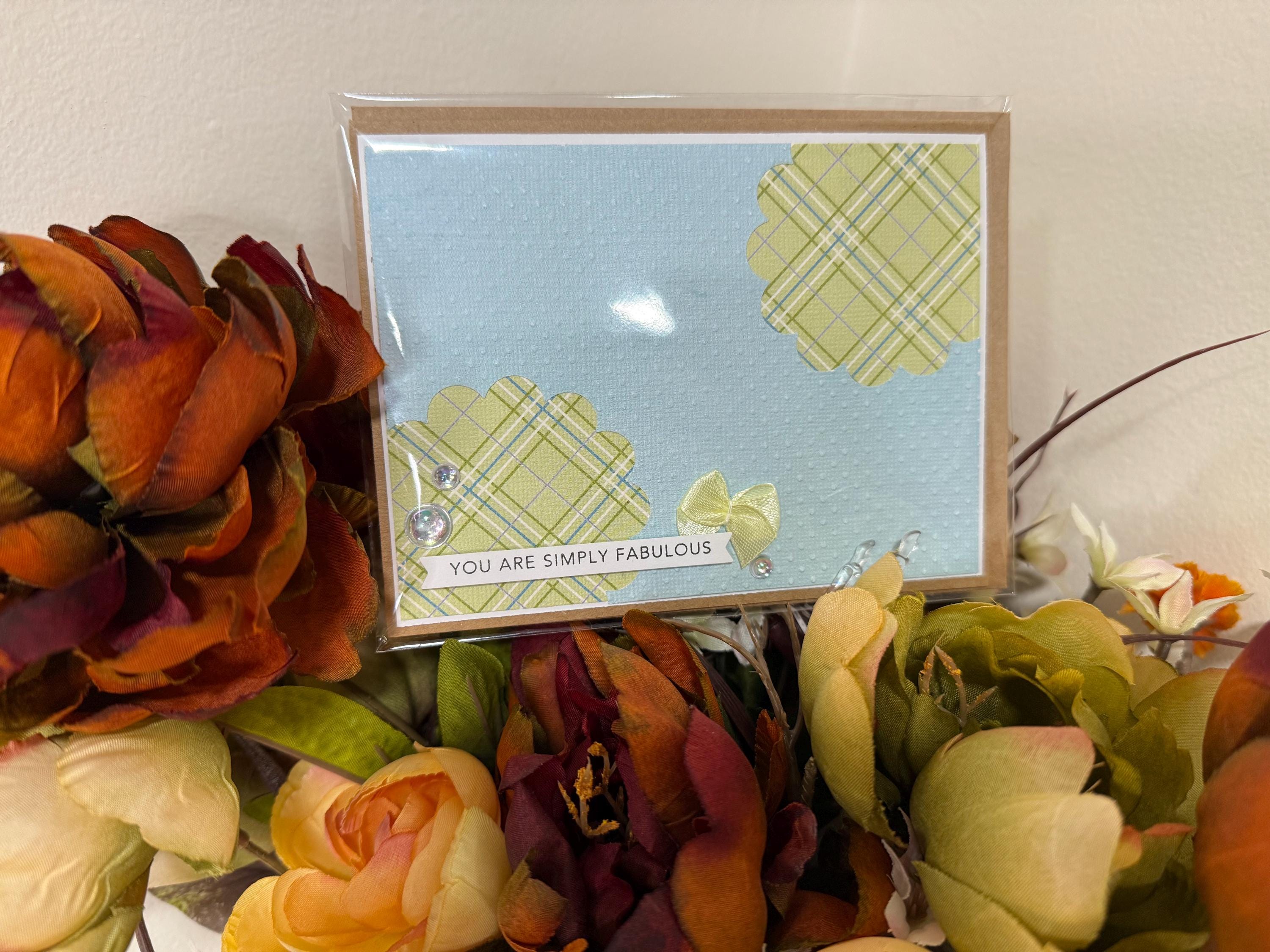 Friend Greeting Card | Handmade Plaid Bow Card