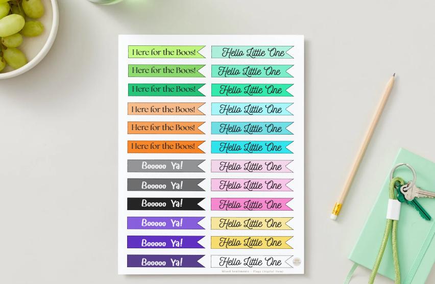 Printable Mixed Sentiment Flags | Digital Item