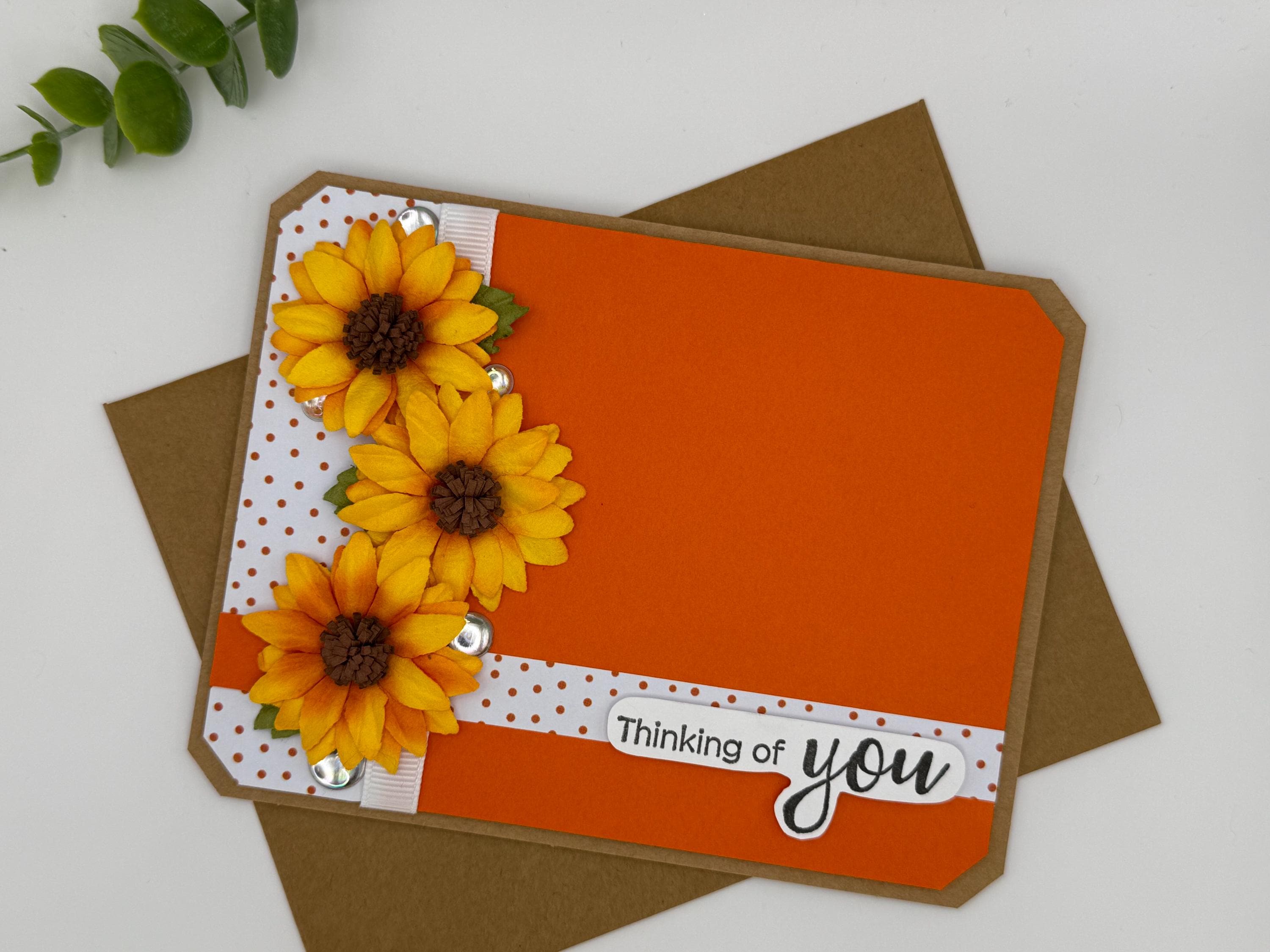 Thinking of You | Handmade Sunflower Greeting Card