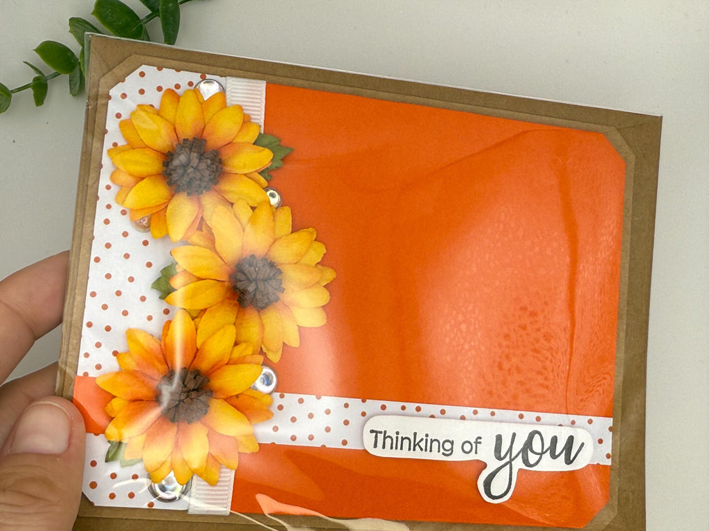 Thinking of You | Handmade Sunflower Greeting Card