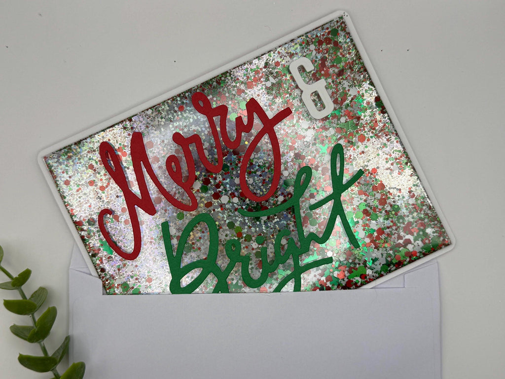 Merry & Bright Classic Colors | Handmade Shaker Holiday Card