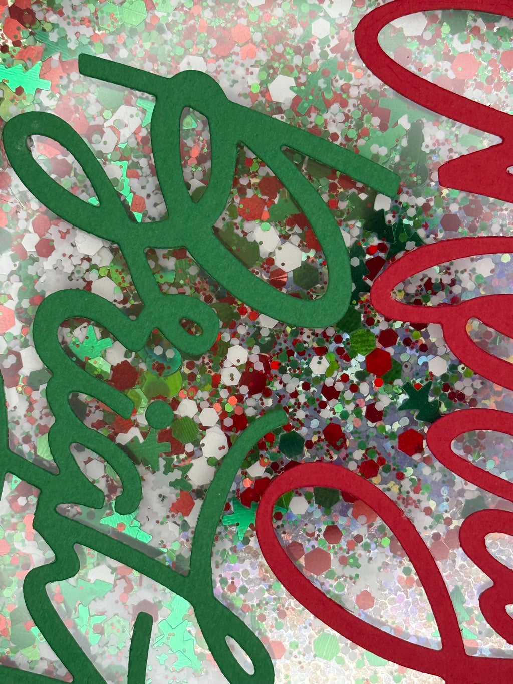 Merry & Bright Classic Colors | Handmade Shaker Holiday Card