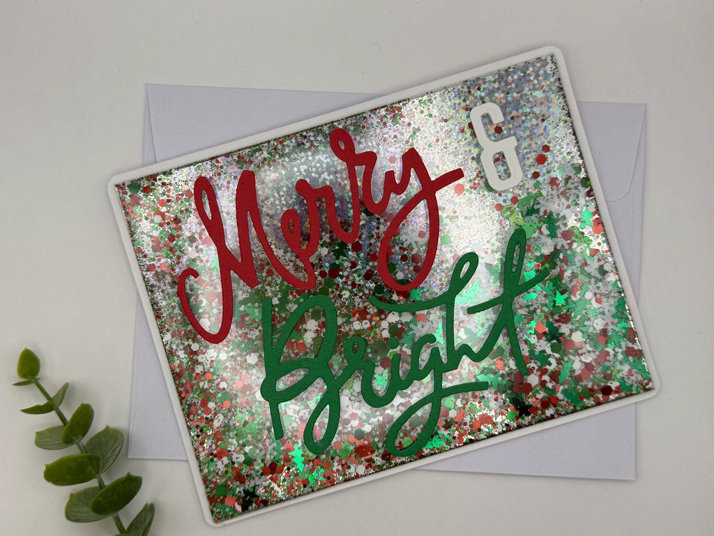 Merry & Bright Classic Colors | Handmade Shaker Holiday Card