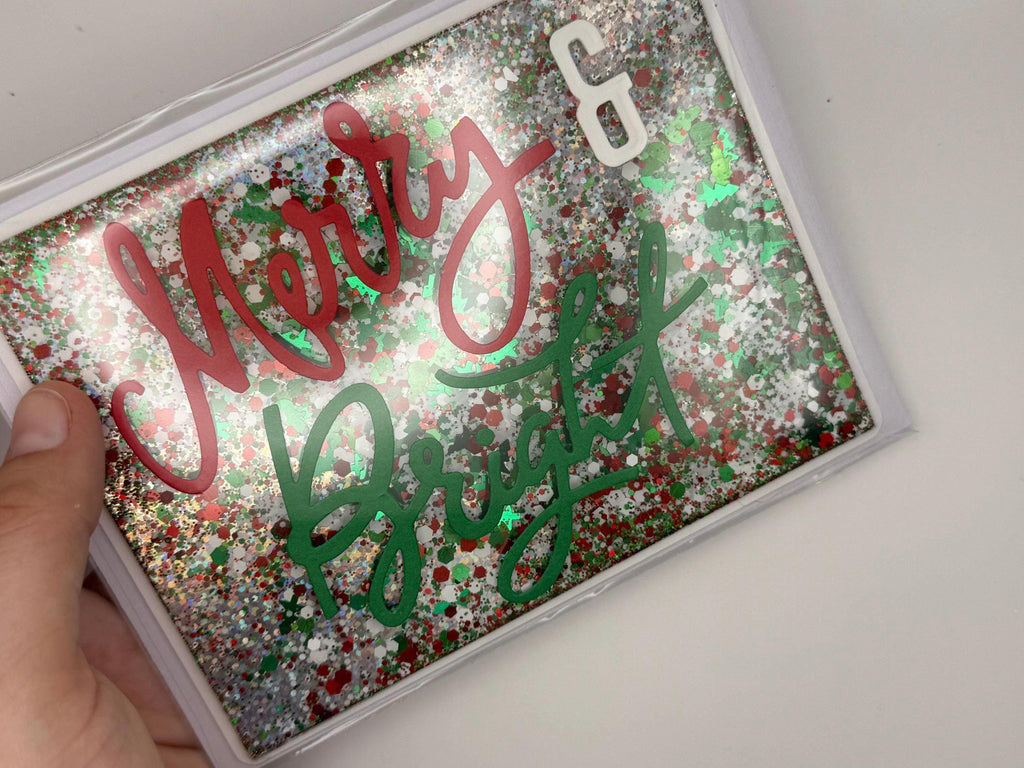 Merry & Bright Classic Colors | Handmade Shaker Holiday Card