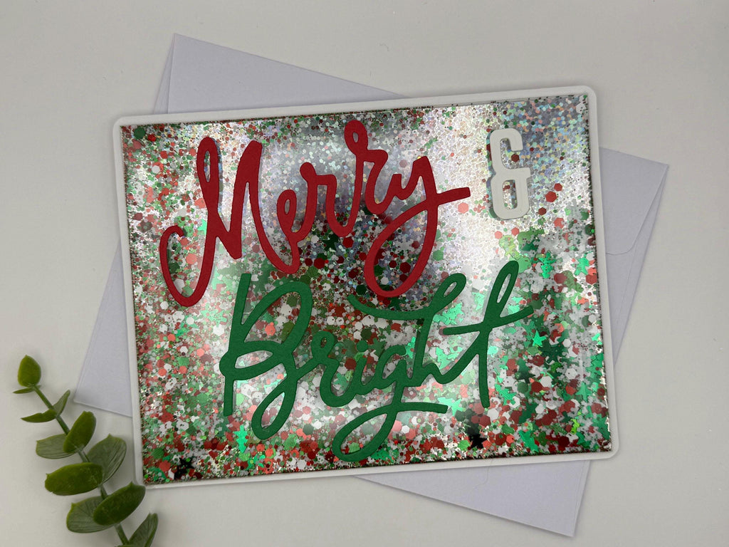 Merry & Bright Classic Colors | Handmade Shaker Holiday Card