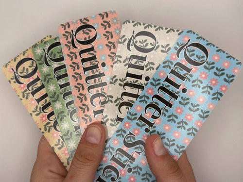 5 Pack of Floral Laminate Bookmarks | Quitter Stick Design