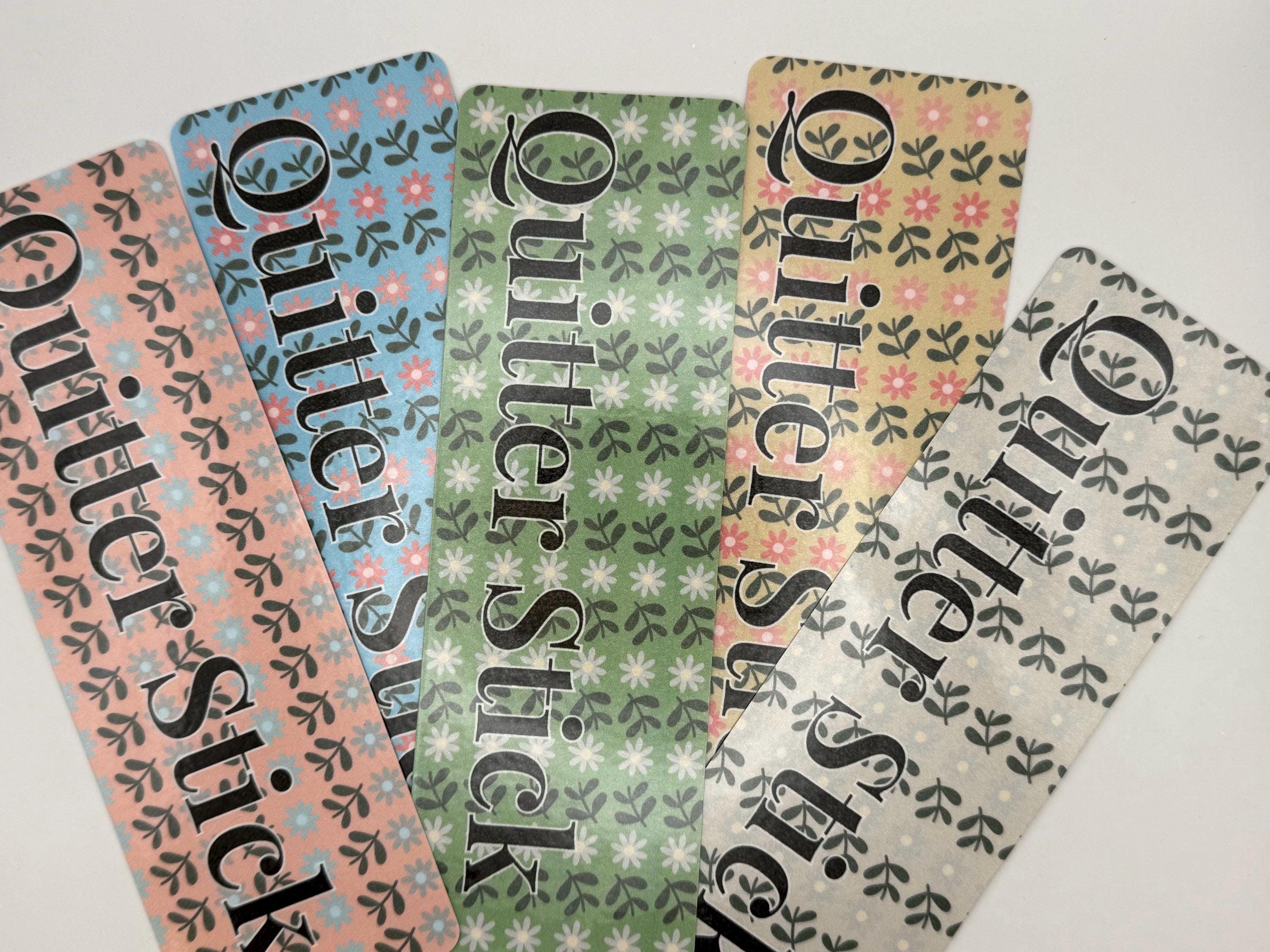 5 Pack of Floral Laminate Bookmarks | Quitter Stick Design