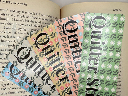 5 Pack of Floral Laminate Bookmarks | Quitter Stick Design