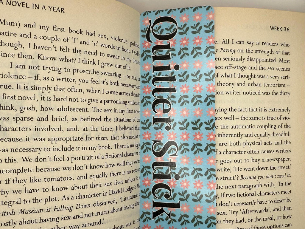 5 Pack of Floral Laminate Bookmarks | Quitter Stick Design