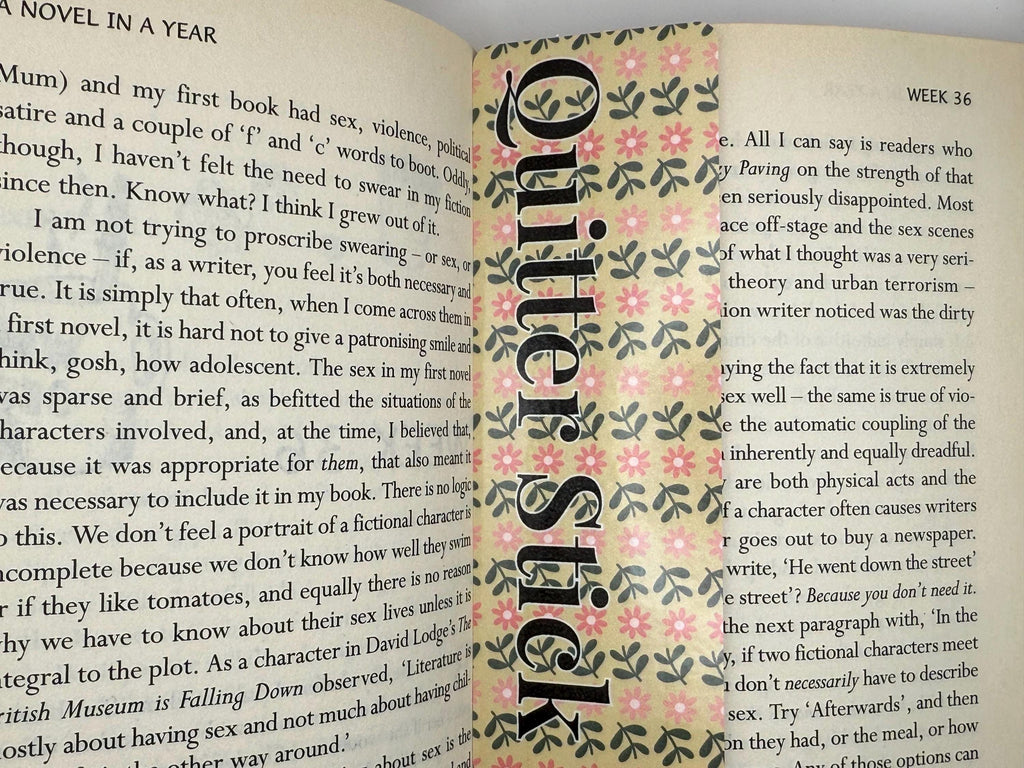 5 Pack of Floral Laminate Bookmarks | Quitter Stick Design