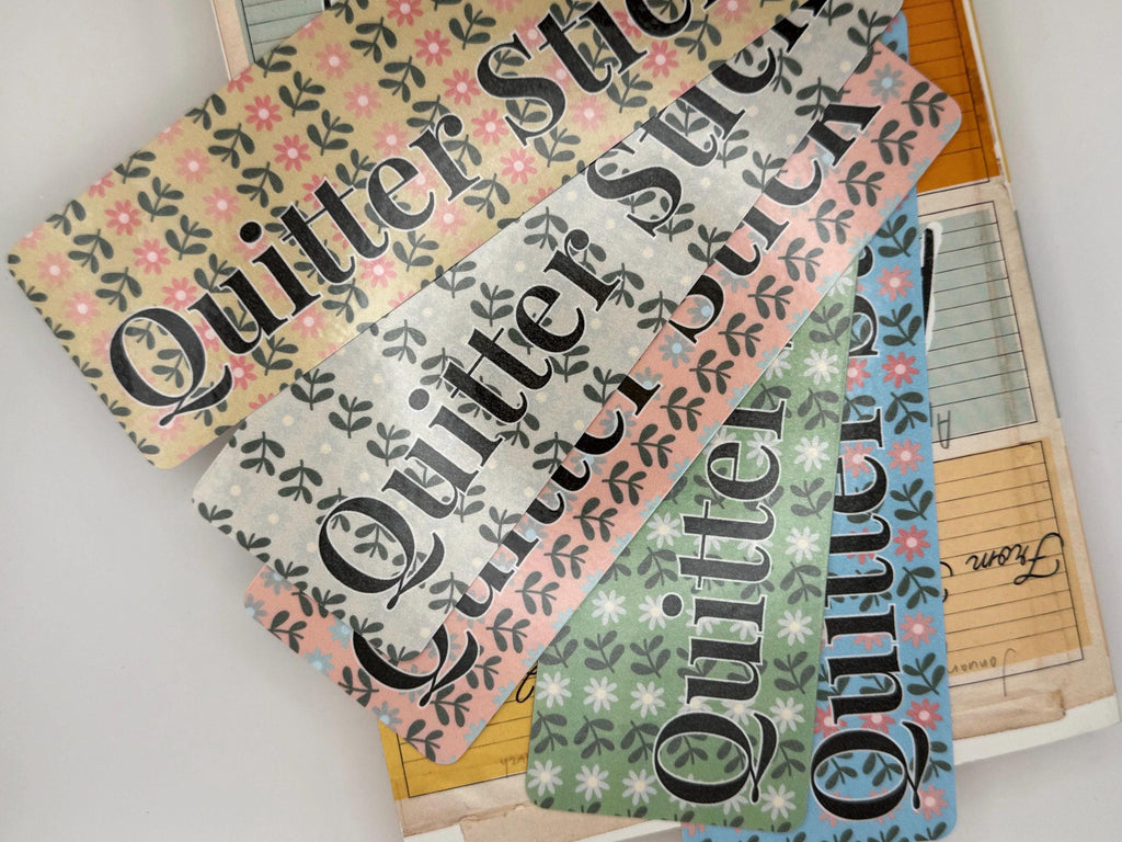 5 Pack of Floral Laminate Bookmarks | Quitter Stick Design
