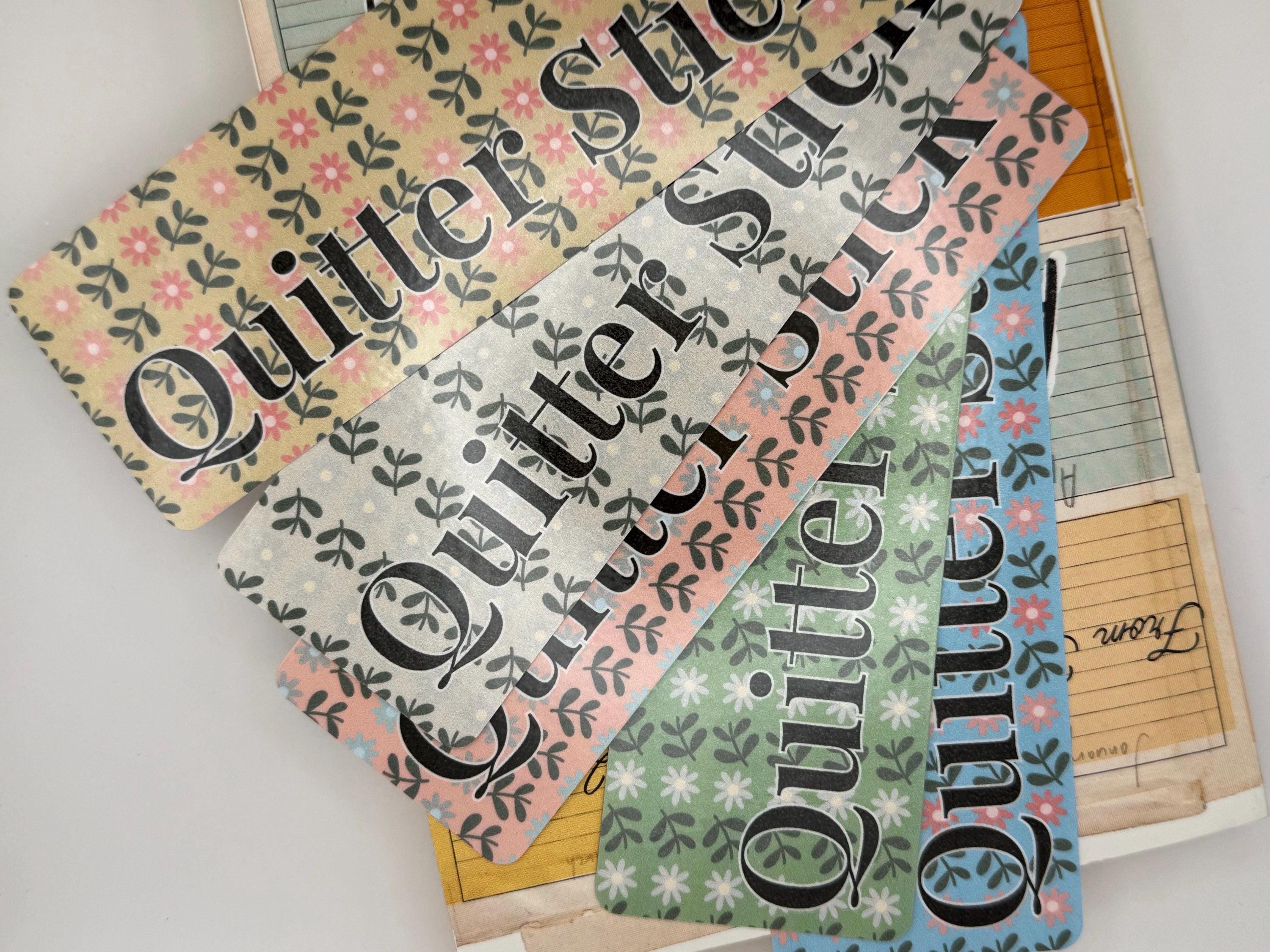 5 Pack of Floral Laminate Bookmarks | Quitter Stick Design