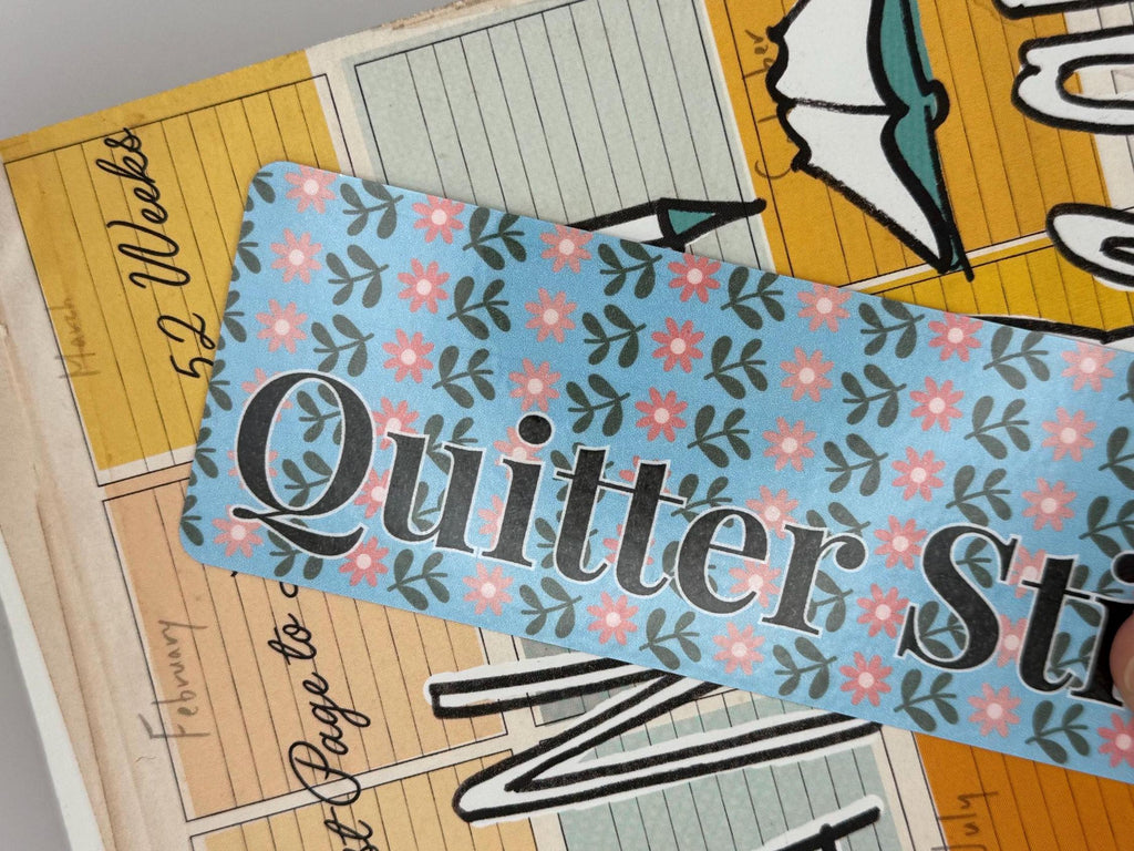 5 Pack of Floral Laminate Bookmarks | Quitter Stick Design