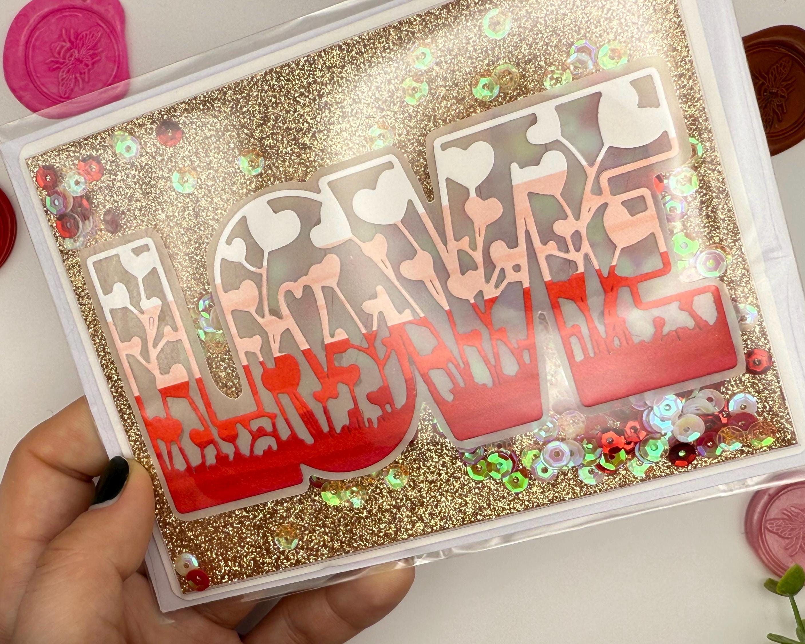Handmade Full Shaker Love Card | Luxury Valentine's Day Greeting Card