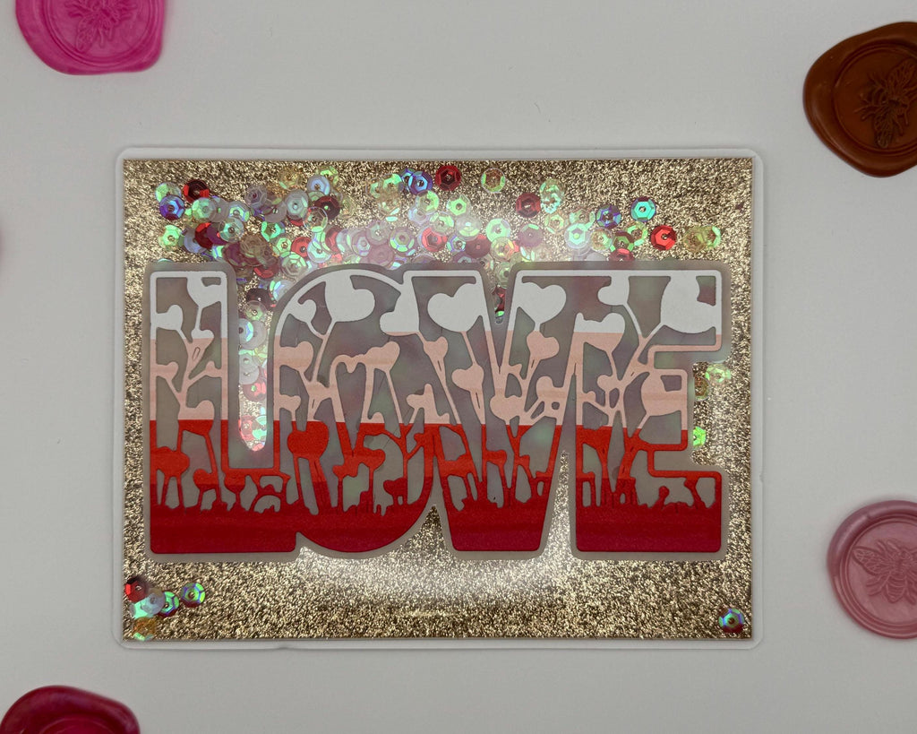 Handmade Full Shaker Love Card | Luxury Valentine's Day Greeting Card