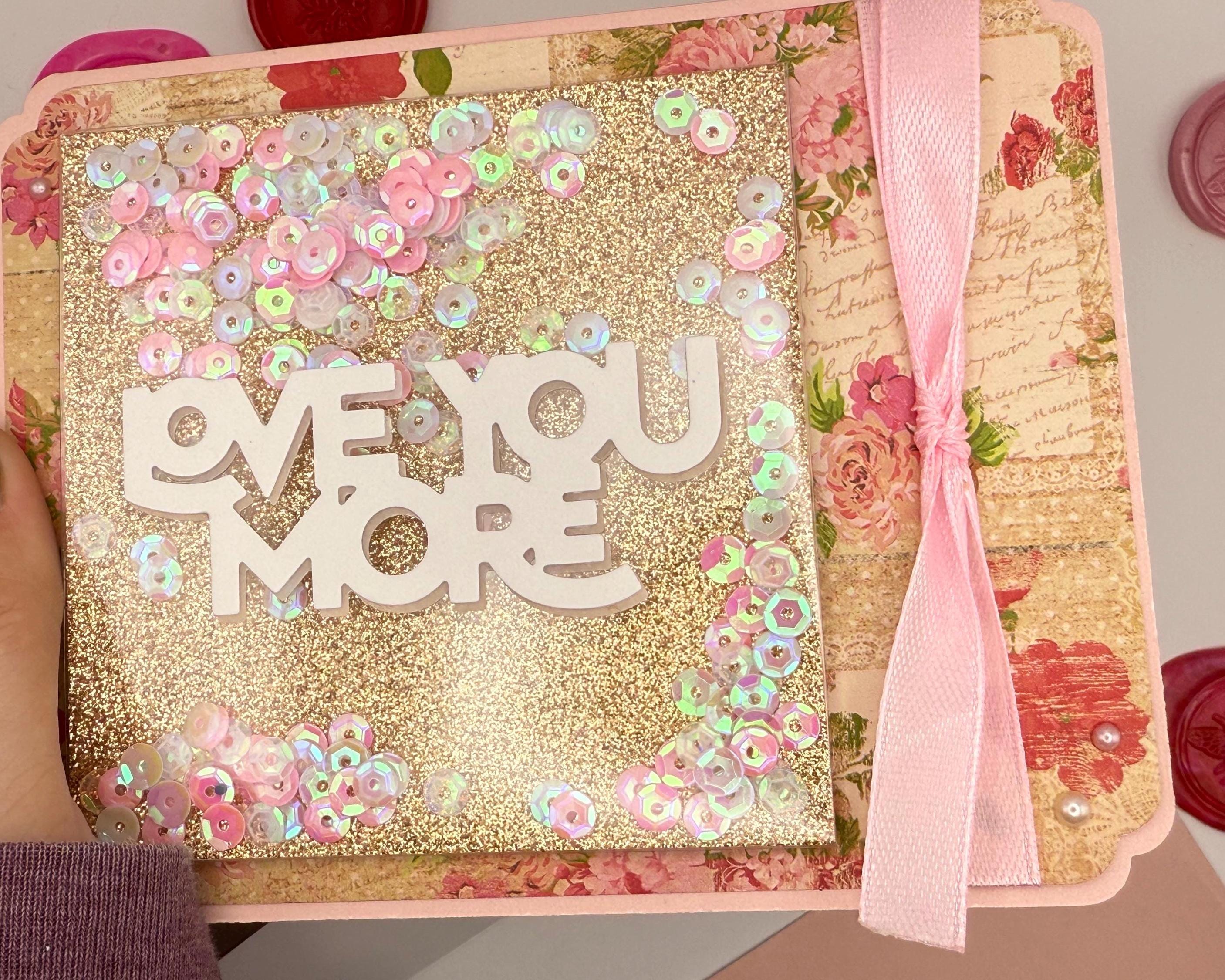 Handmade Love You More Shaker Card | Valentine's Day Greeting Card
