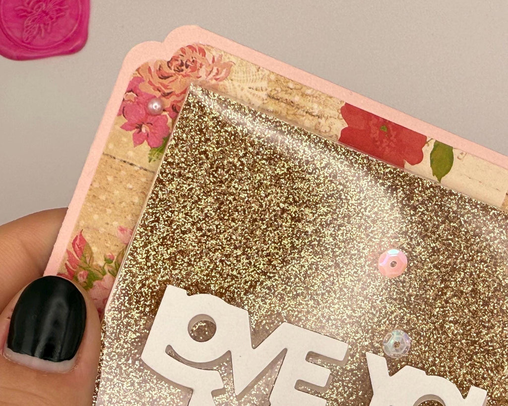 Handmade Love You More Shaker Card | Valentine's Day Greeting Card