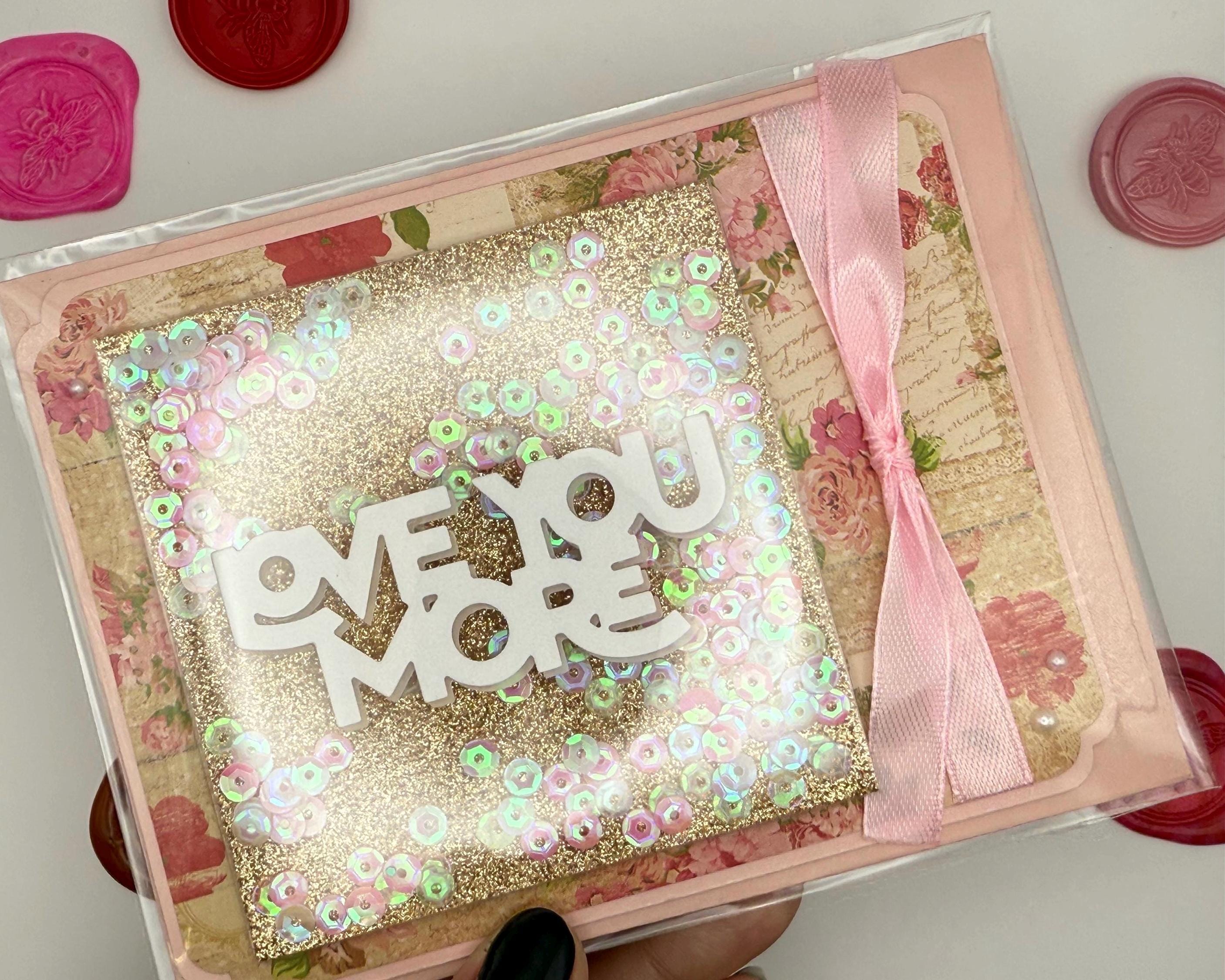 Handmade Love You More Shaker Card | Valentine's Day Greeting Card