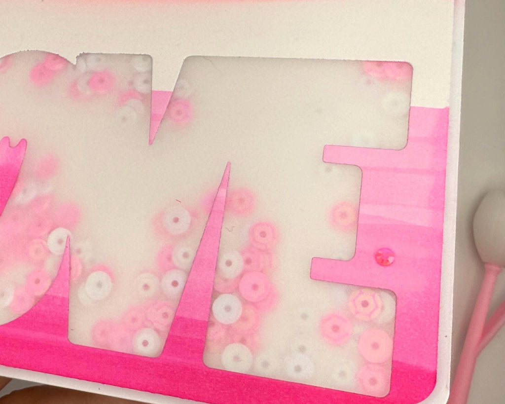 Pink Valentine's Day Card | Handmade Shaker Greeting Card