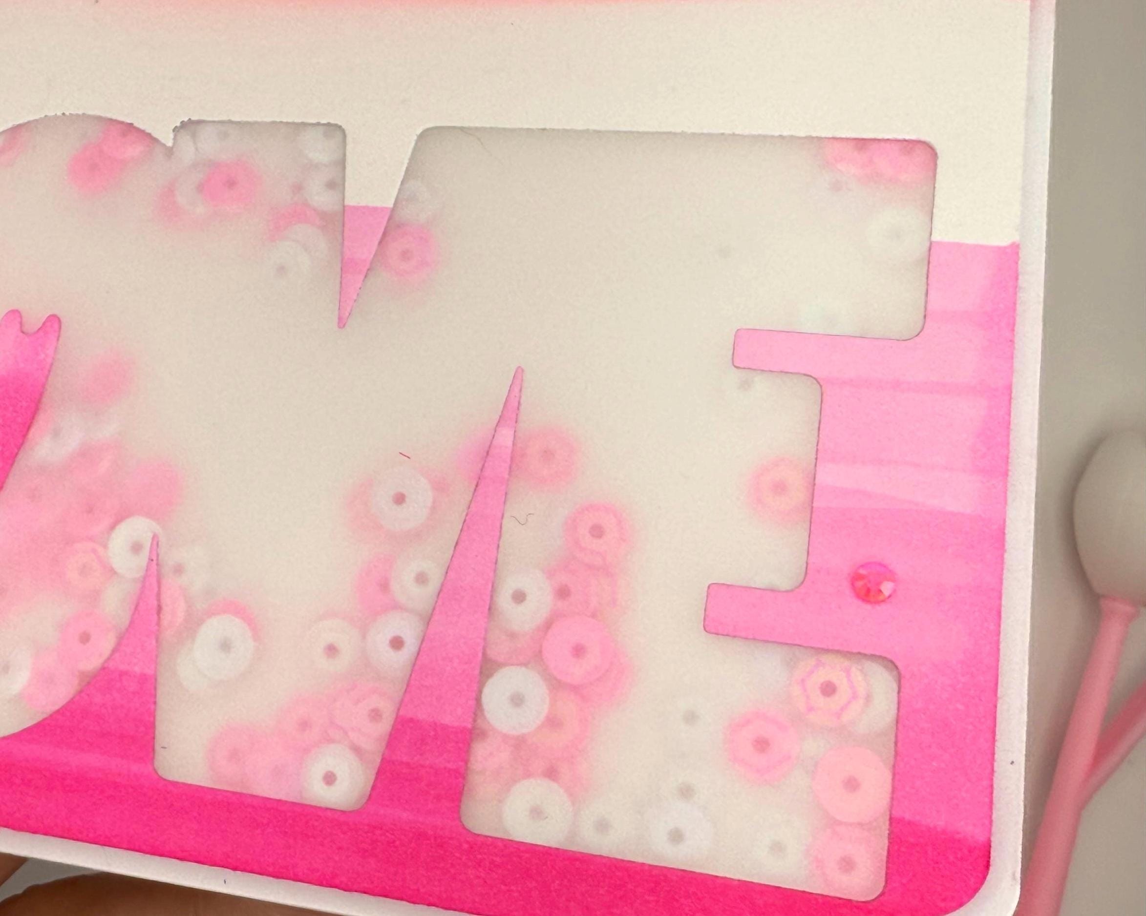 Pink Valentine's Day Card | Handmade Shaker Greeting Card