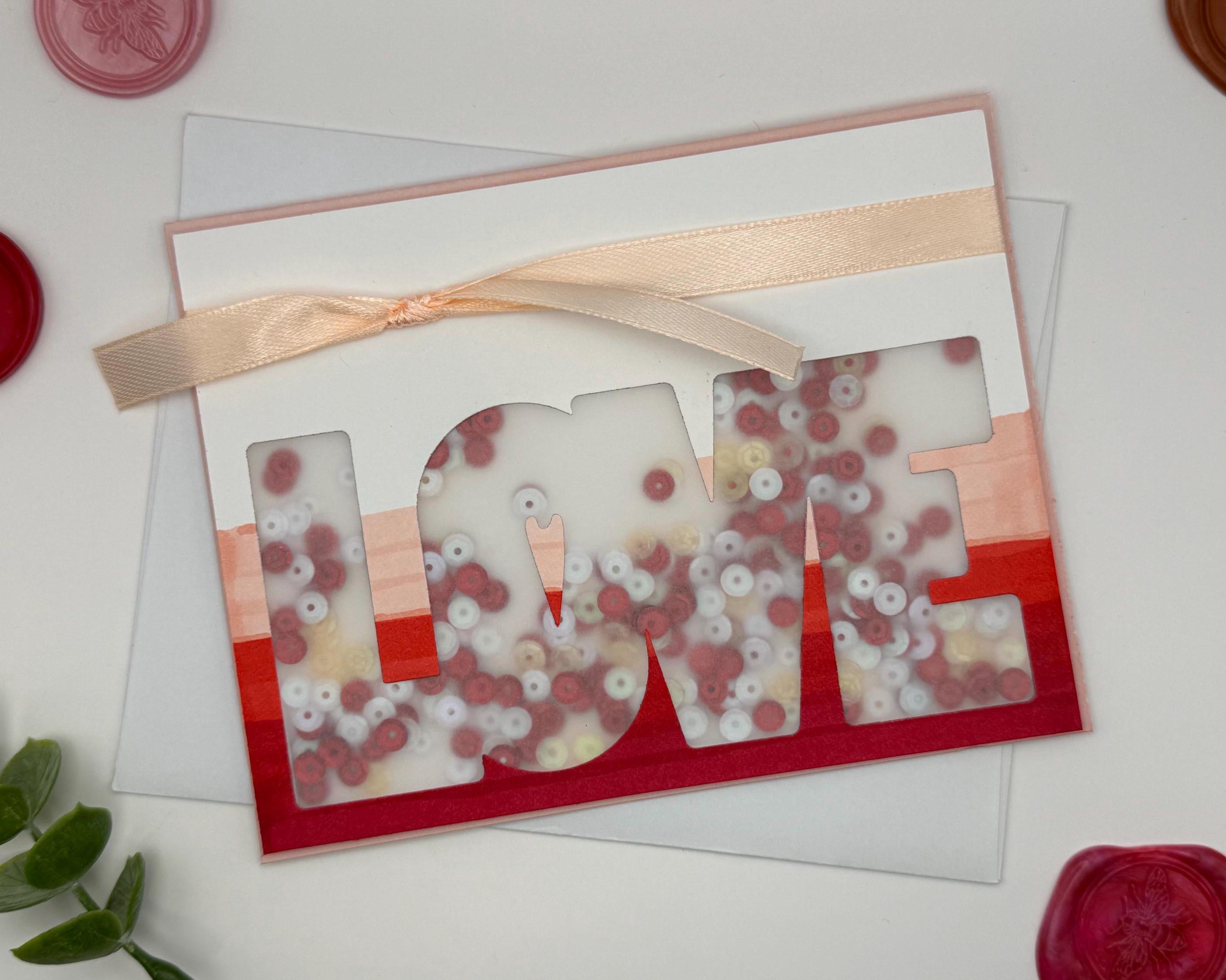Handmade Love Shaker Card | Interactive Romantic Greeting Card