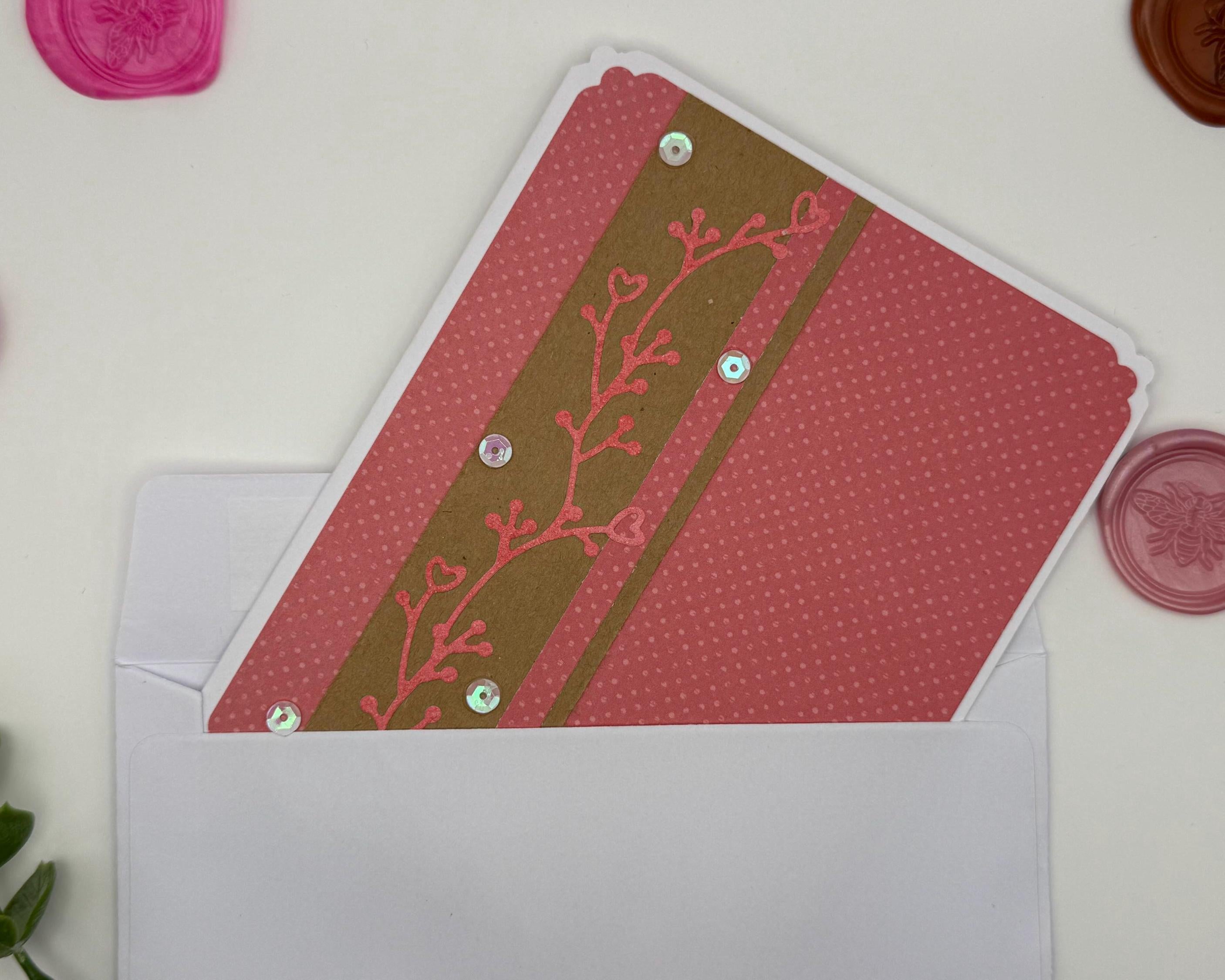 Minimalist Valentines Day Card | Elegant Handmade Heart Greeting