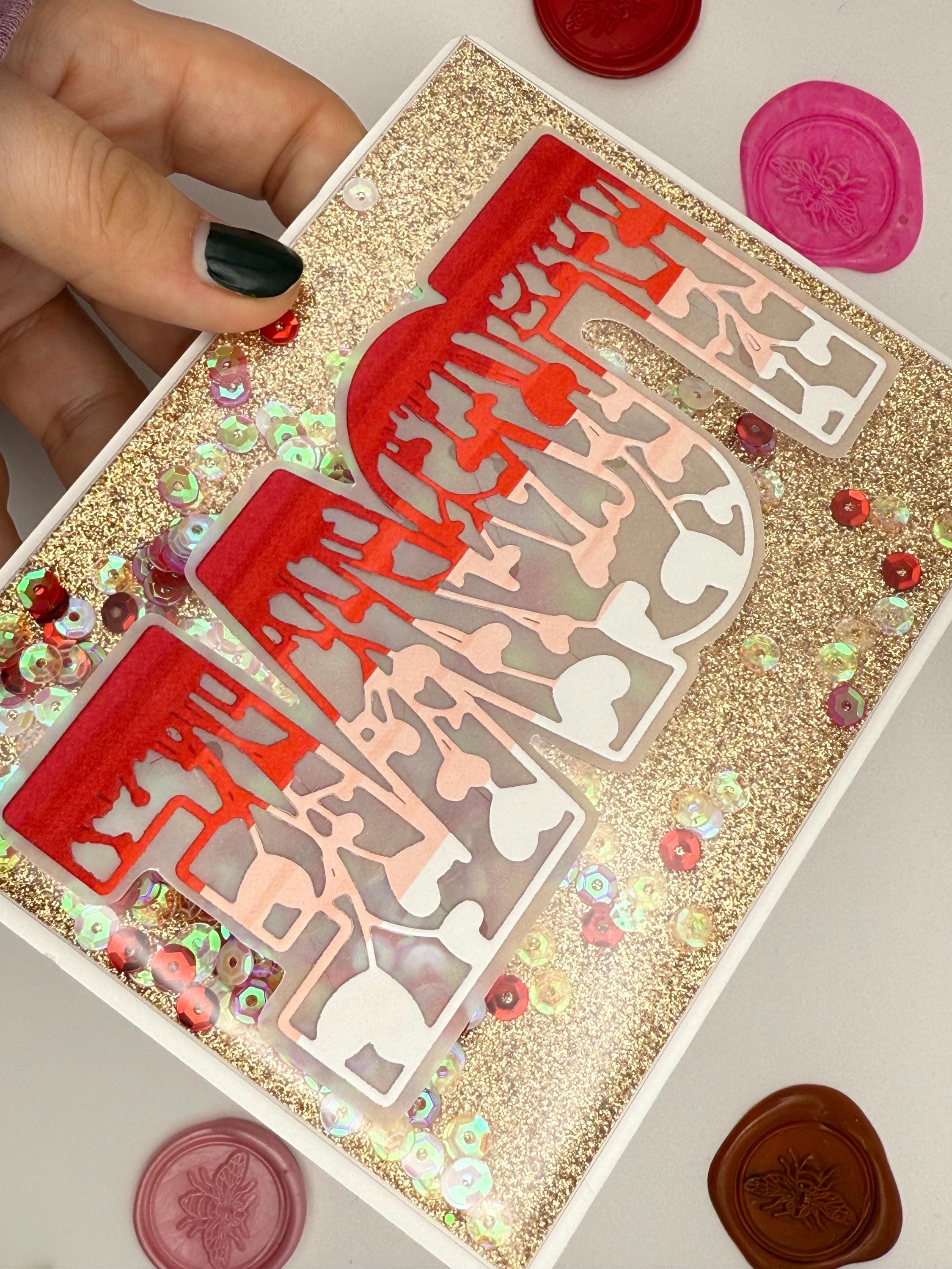 Handmade Full Shaker Love Card | Luxury Valentine's Day Greeting Card