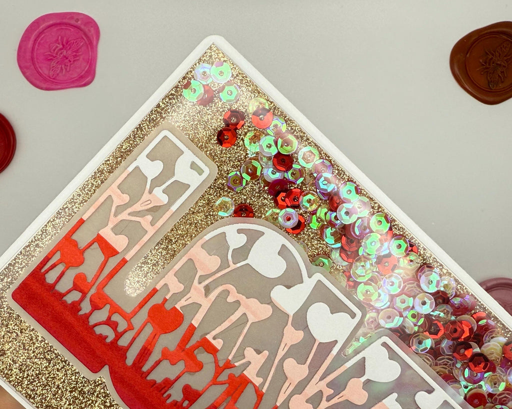 Handmade Full Shaker Love Card | Luxury Valentine's Day Greeting Card