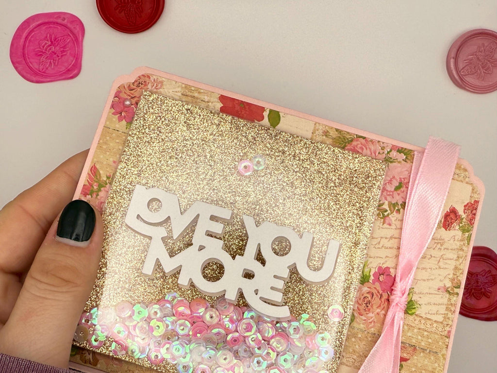 Handmade Love You More Shaker Card | Valentine's Day Greeting Card
