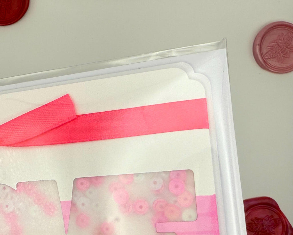 Pink Valentine's Day Card | Handmade Shaker Greeting Card