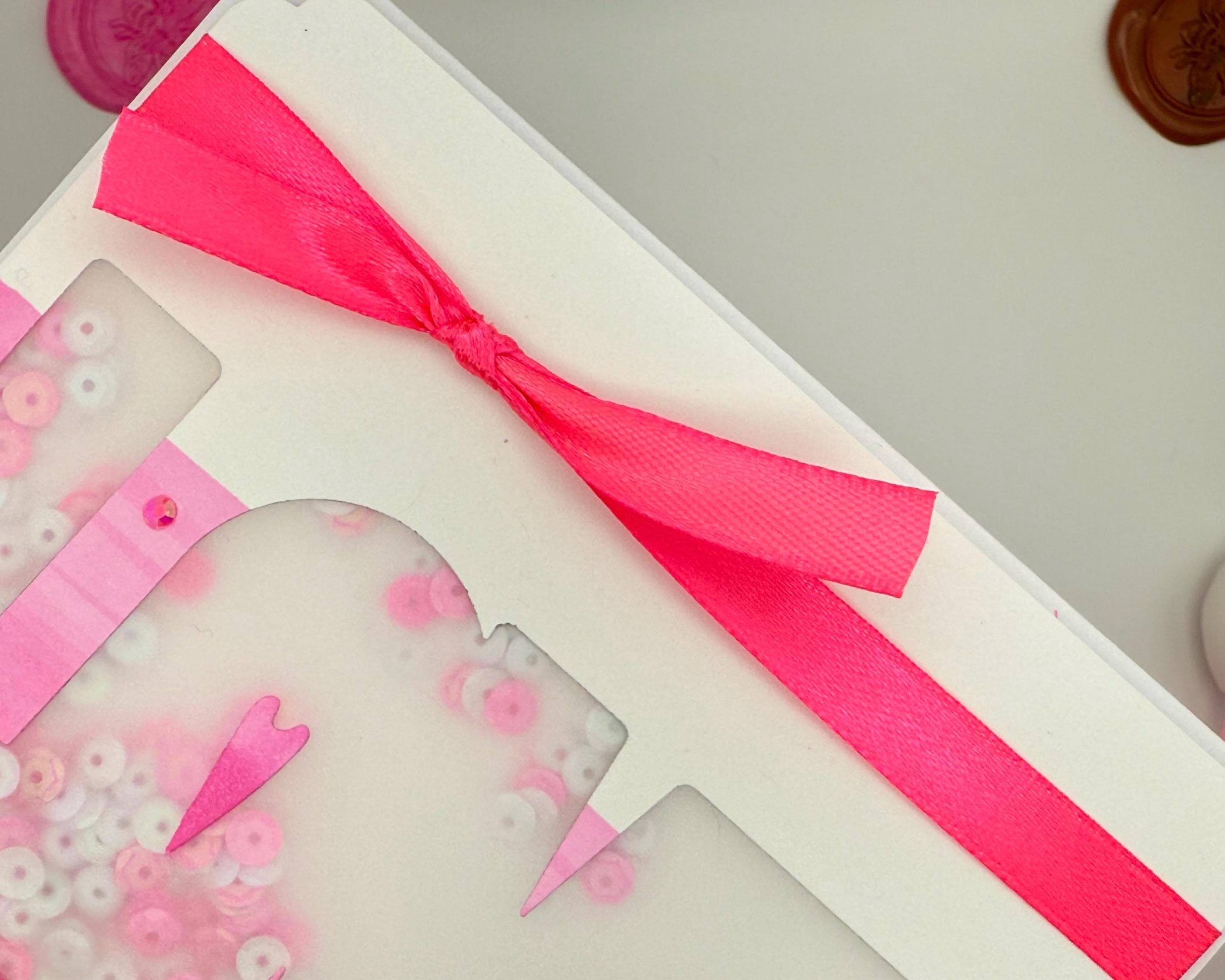 Pink Valentine's Day Card | Handmade Shaker Greeting Card