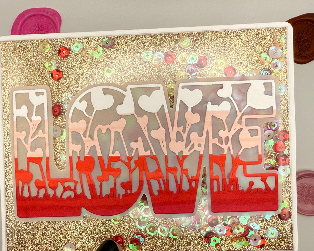 Handmade Full Shaker Love Card | Luxury Valentine's Day Greeting Card