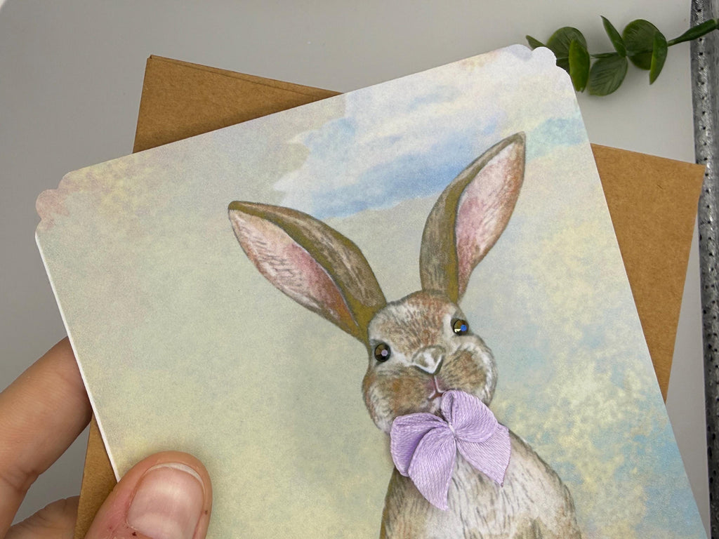 Embellished Bunny Spring Greeting Card