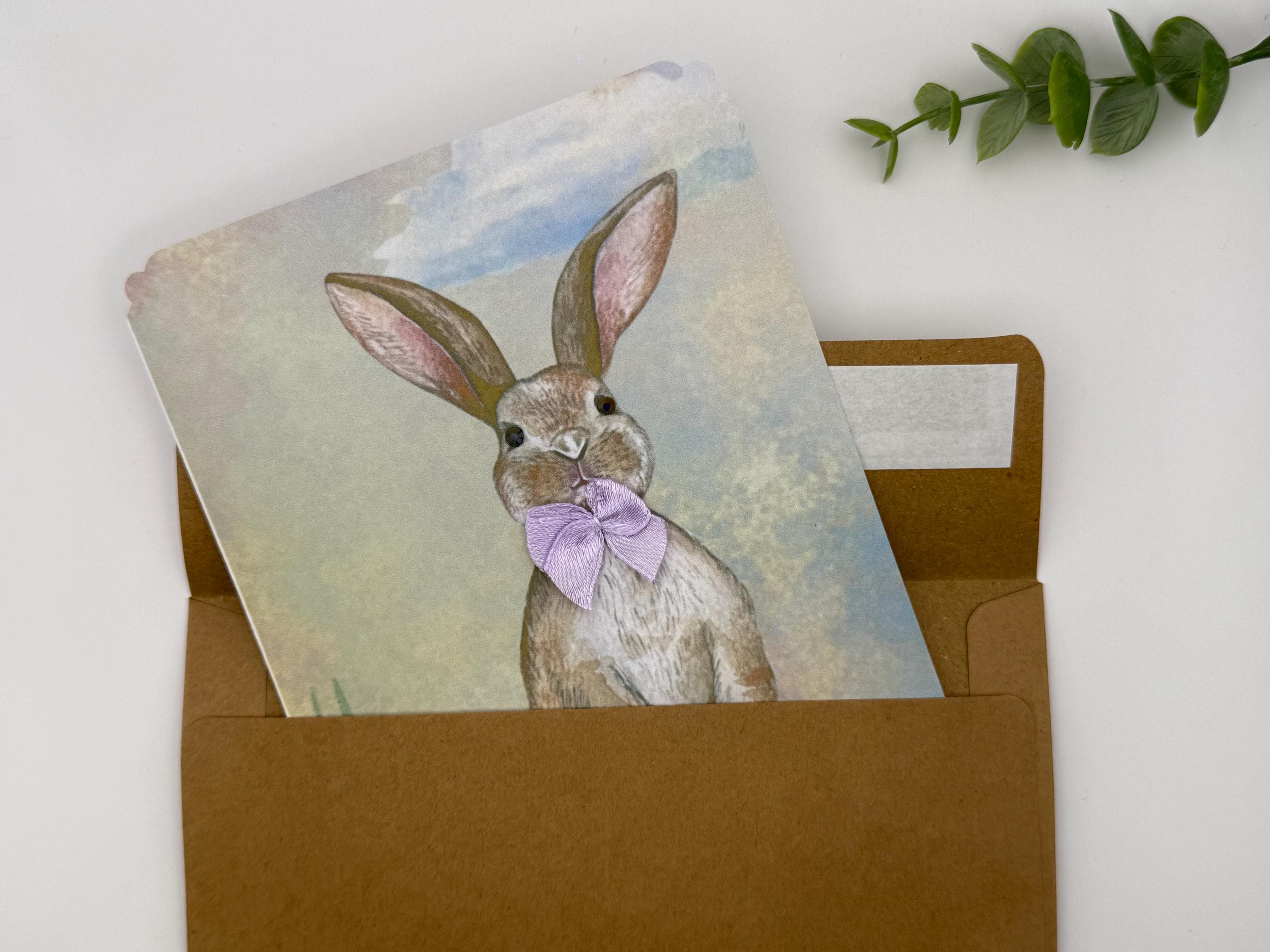 Embellished Bunny Spring Greeting Card